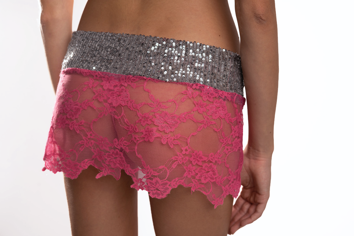 Sequin Lace Mini Skirt ☆