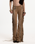 Snake flared fringe pants ☆